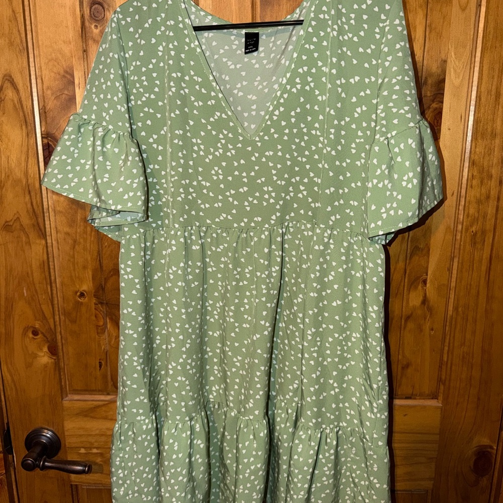 Green Floral Women's Dress
